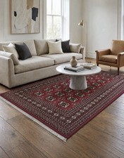 Pakistani Turkoman Bokhara Rug 4x7 Vintage Handmade Oriental Carpet Red Tribal picture