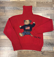 Vintage OG Polo Ralph Lauren 1992 Sitdown Bear Knit Sweater  picture