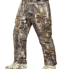 Men's Camo Hunting Pants Fleece Lined Quiet Water Resistant Hunting Gear picture