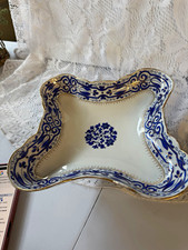 Antique Thun Royal Vienna Style Porcelain Bowl Cobalt Gold Beehive Mark  picture