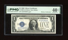 DBR 1928 $1 Silver Fr. 1600 AA Block PMG XF-40 EPQ Serial A21972929A picture