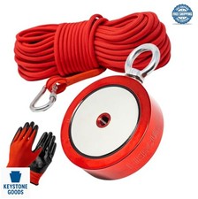 Magnet Fishing Kit 2000 LB Double Sided Neodymium 100ft Rope Carabiner Case picture