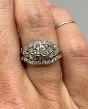 3Ct Art Deco Style Lab Created Diamond Engagement 14K White Gold Finish Ring picture