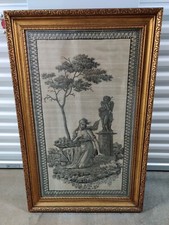 Vintage Venus & Cupid Silk in frame artwork-See Description picture