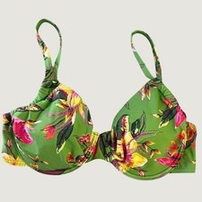 VENUS Tropical Floral Underwire Bikini Swim Top Womens 34B Green Botanical NWT picture