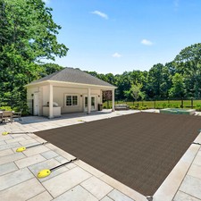 Winter Rectangle Inground Swimming Pool Heavy Duty Safety Cover Brown Customize picture