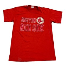 Vintage 80s Boston Red Sox MLB T-Shirt Red Fits Size Small Baseball picture