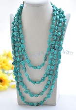 10-15mm Natural Turquoise Gems Irregular Nugget Beads Necklace 36-100'' No Clasp picture