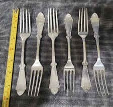 😘 LOT OF 6 VICTORIAN ANTIQUE c1871 GEM SILVERPLATED 