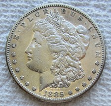 1885-S $1 Morgan Silver Dollar Rare Key Date San Francisco Mint AU Cleaned Marks picture