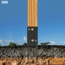 4PCS U-Shape Metal Post Base Holders For Secure Wooden Post Installation picture