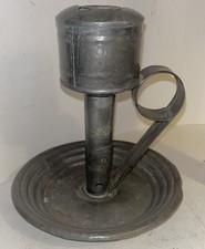 Antique Lamp Primitive Tin Whale Oil Grease Lamp Fine Early Lighting picture