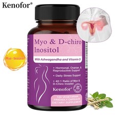Myo-Inositol D-Chiro Inositol Supplement Hormonal Balance Support 120 Capsules picture
