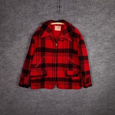 VTG 40s Mackinaw Cruiser Jacket XL Buffalo Plaid Moleskin Lined Filson Style 50s picture