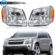 For 2005 06-2009 Chevrolet Equinox Halogen Headlights Chrome Housing Left+Right picture