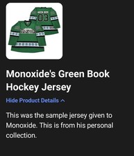 MONOXIDE PERSONAL JERSEY USED Twiztid Green Book Hockey Jersey ICP RARE WORN picture