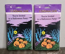 (Lot of 2)VTG American Greetings Halloween Party Invitations 16 Cards•Sealed•NOS picture