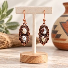 Wild Horse Turquoise Copper Dangle Earrings Southwest Western Boho NWT picture