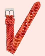 Ecclissi 16mm x 14mm Orange Leather Snakeskin Grain Strap original Buckle 23945 picture