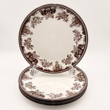 Robert Stanley Fall Classics Brown Toile Floral Dinner Plates Set of 4 picture
