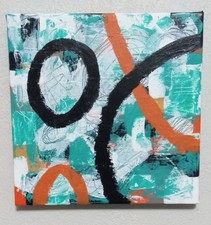 Original Abstract Acrylic Painting on an 8x8 Stretched Canvas Modern Art picture