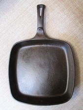 Antique WAGNER WARE Sidney -O- Cast Iron SQUARE SKILLET 1218 Vintage picture