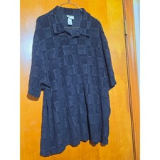 Smiley x H&M Black Jacquard Terry Towel Cloth Polo Shirt Men’s Size XXL picture