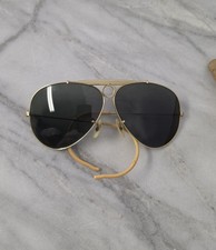 1950s Vintage Ray-Bans B&L 1/10 12K Gold Yellow Bullet Hole Aviator Sunglasses picture