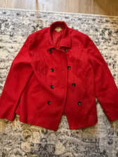 Vintage Pendleton 100% Virgin Wool Peacoat Red Made in USA Womens M picture