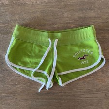 VTG Hollister Y2K Lime Green Terry Cloth Dolphin Micro Booty Shorts Retro-Sz XS picture