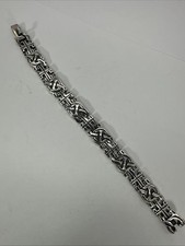 VTG Mexico Sterling Silver 925 Fertility Bracelet 13.4MM Wide 60.8gr 6.75” picture