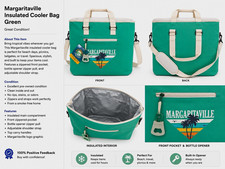 Margaritaville Insulated Cooler Bag w/ Shoulder Strap & Bottle Opener Green picture