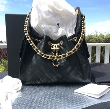 BNIB CHANEL 25 Small Hobo Bag Black Grained Calfskin Gold HW - Box  -Dust Bag picture