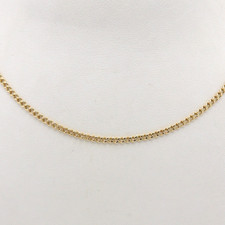UnoAerre Solid 18k Gold Cuban Curb Link Pendant Chain Necklace 17in 2.2mm Italy picture