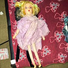 Antique vintage French boudoir doll custom 30 inches haunted Witch Halloween vtg picture