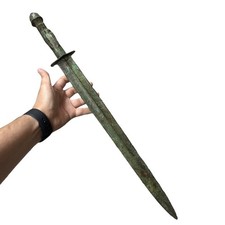 WONDERFUL ANCIENT ROMAN BRONZE MILITARY BATTLE SWORD picture