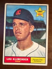 Topps Baseball 1961 Topps Lou Klimchock #462 Kansas City Athletics Rookie picture