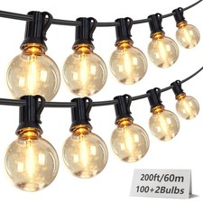 100FT - 200FT Outdoor String Lights LED Patio Waterproof Shatterproof G40 Bulbs picture