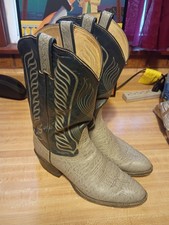 Tony Lama 8056 boots mens sz 10.5 D gray blue leather Western cowboy  picture