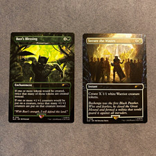 MTG Secret Lair Marvel 2-Card Lot: Bast's Blessing; Secure the Wastes picture
