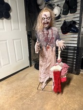 Zombie Little Girl Scary Halloween Prop Decoration 48 Inches 4 Ft. Spirit Static picture