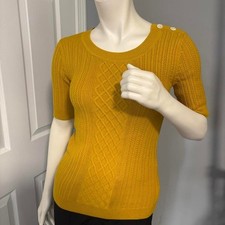 Banana Republic Yellow Cable Knit Sweater picture