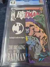 DC Batman 497 Knightfall 1993 CGC 9.8 White Pages Bane Breaks Batman's back picture