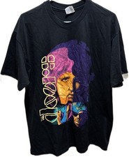Vintage The Doors Band T-Shirt Black Rock Roll Jim Morrison Single Hanes XL picture