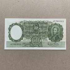Argentina 50 Pesos Banknote ND 1968-1969 P 276 Extra Fine Currency picture
