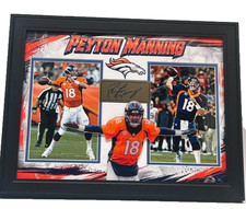 Peyton Manning Denver Broncos Laser Autographed 18x14 Framed Photo Collage picture