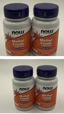 Lot Of 4 Bottles NOW FOODS Methyl Folate 1000 mcg 90 Tablets Each picture