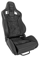 JEGS Racing High Back Sport Seat, Black Suede Center Panels & Black Vinyl picture
