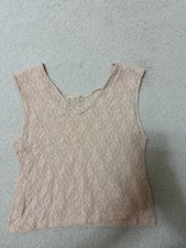 Vintage Stay Put  Sleeveless Lace Tank Top Stretch Fairy Whimsy Coquette Y2K picture