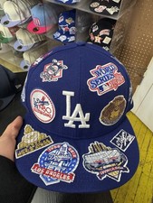 New Era Los Angeles Dodgers All Over Patch Custom 9FIFty Snapback Hat Blue Cap picture